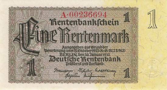 1 Rentenmark 1937 ro.166c A